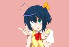 school uniforms ribbons eyepatch open mouth simple background anime girls takanashi rikka chuunibyou Art HD Wallpaper